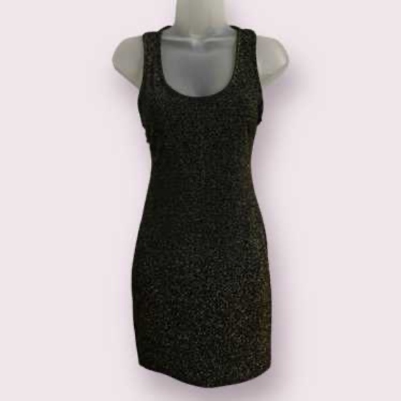 See You Monday | Size S | Black Sparkle Racerback Mini Dress - Picture 1 of 7